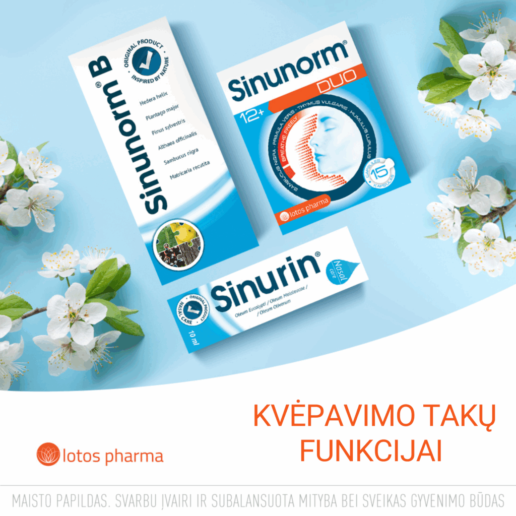 Kvepavimo takams sinunorm linija